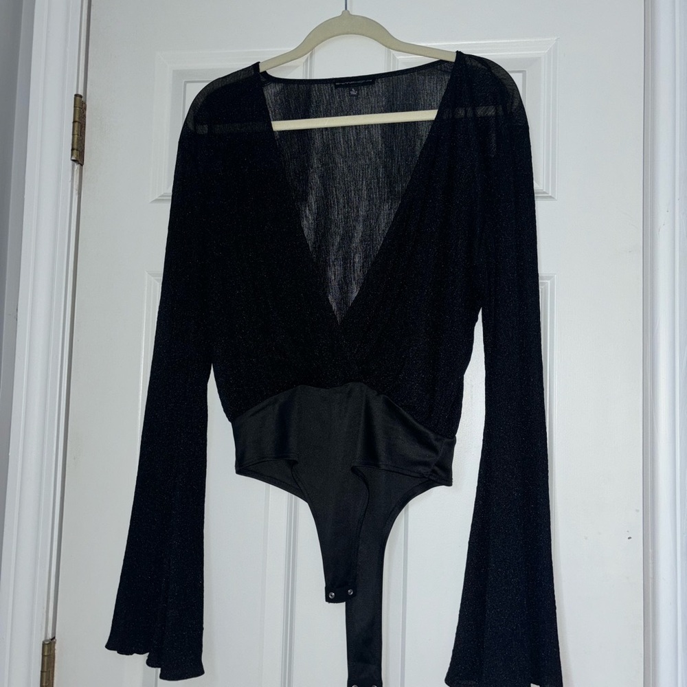 Symphony Black Sheer Bodysuit Top